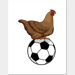 Chicken at Soccer Sports Posters and Art